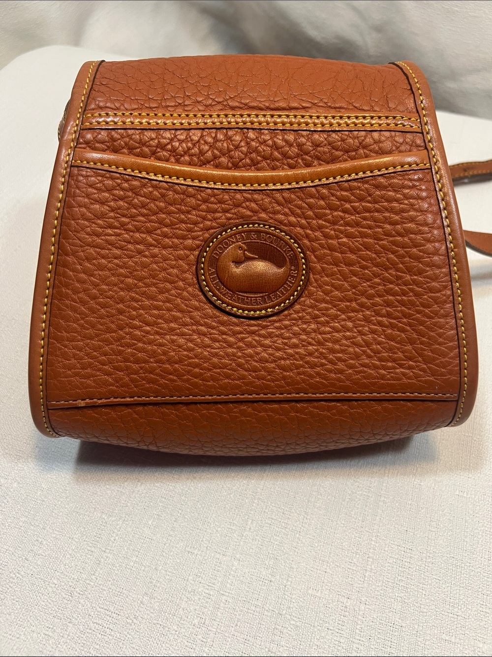 Dooney & Bourke Brown Pebbled Leather Satchel
